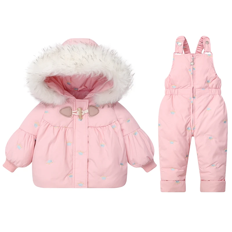 Children Duck Down Jacket Jumpsuit 2pcs Clothing Set Suit Boy Winter Baby Girl Snowsuit Coat Kids Parkas Outwear Toddler Clothes