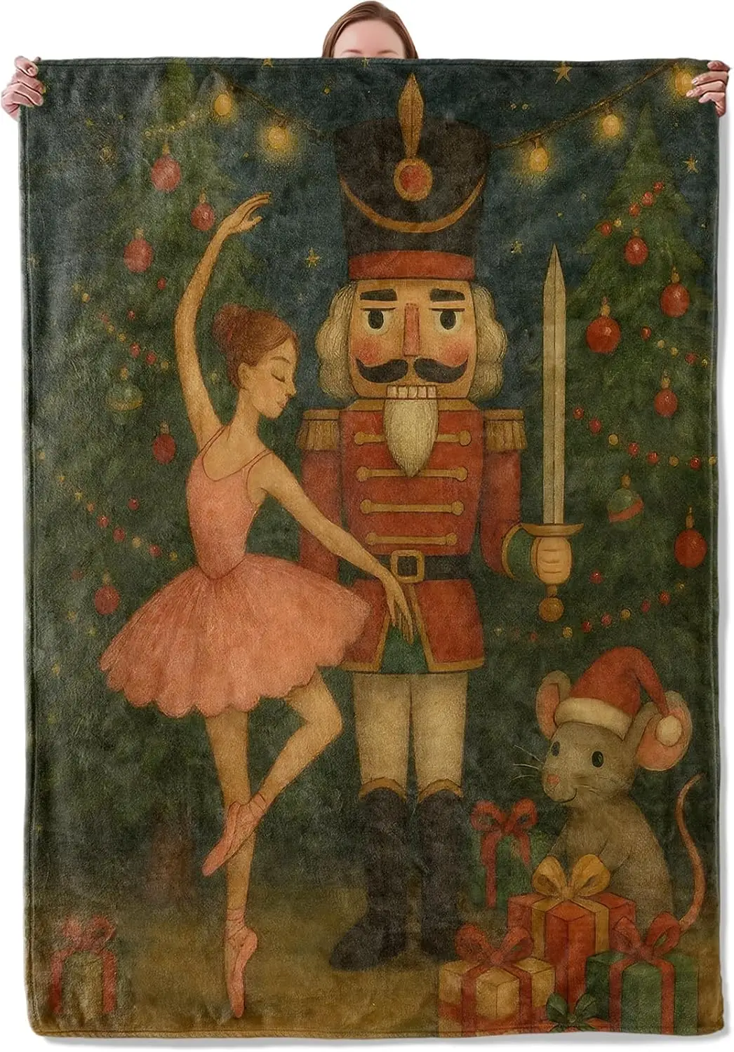 Nutcracker Ballet Blanket Gifts for Women Adults Girls Kids, Christmas Nutcracker Flannel Blankets for Bedroom, Camping, Couch,
