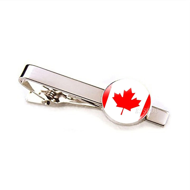 30 Countries National Flag Tie Clips Men Fashion Metal Necktie USA Flag Clip Pins Button Wedding Suit Accessories