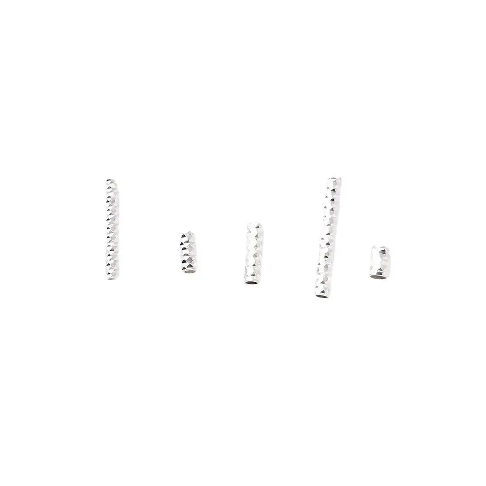 Tubo floreale smerigliato con struttura in cristallo di ghiaccio Perlina cava dritta in argento sterling S925 per la creazione di gioielli con perle