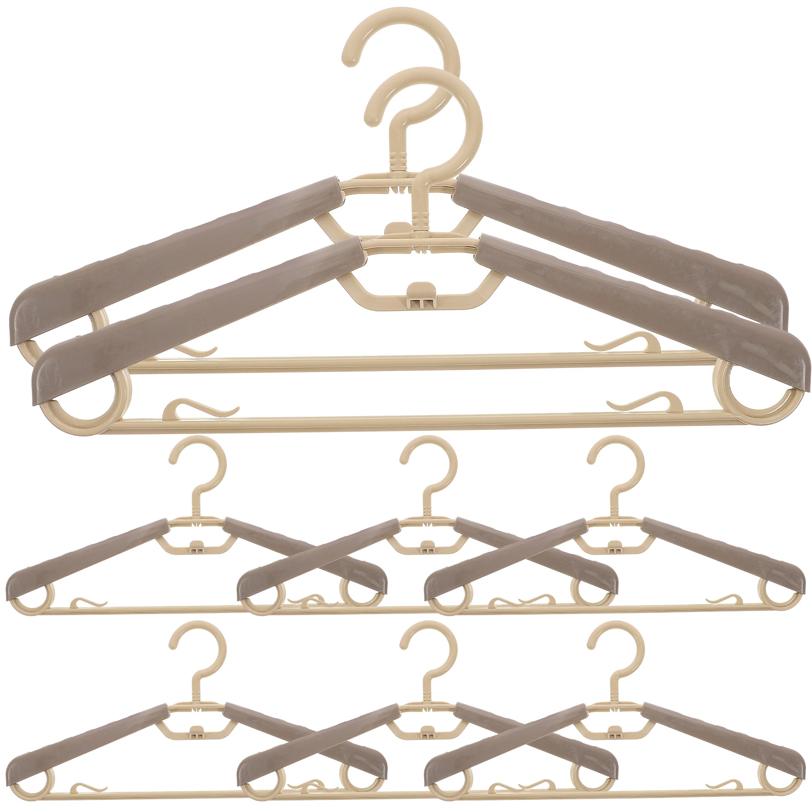 

10pcs Adjustable Hangers Plastic Clothes Rack for Closet Travel Jean Tie Space Saving ABS Expandable Sweater No Bump