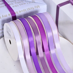 YAMA-Single Face Satin Gold Ribbon, Party Decoration Ribbons, Purple and Blue, 6mm, 9mm, 13mm, 16mm, 19mm, 22mm, 100Yards