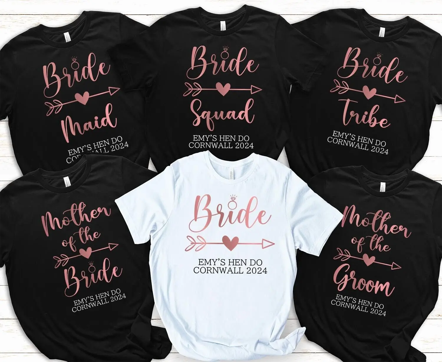 

TSHIRT (3092) Personalised Bridal Party Hen Party Wedding Bachelorette T-Shirt