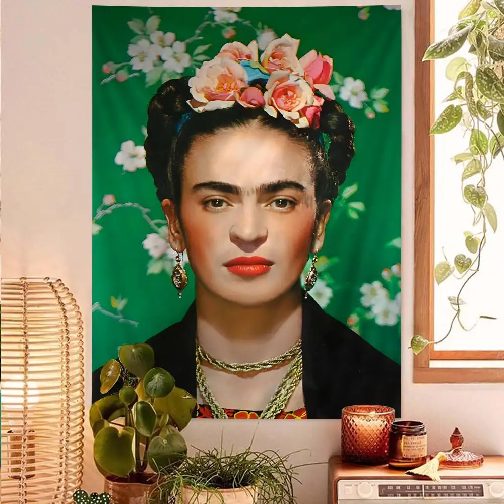F-Frida K-Kahlo Colorful Tapestry Wall Hanging Bohemian Wall Tapestries Mandala Wall Art Decor