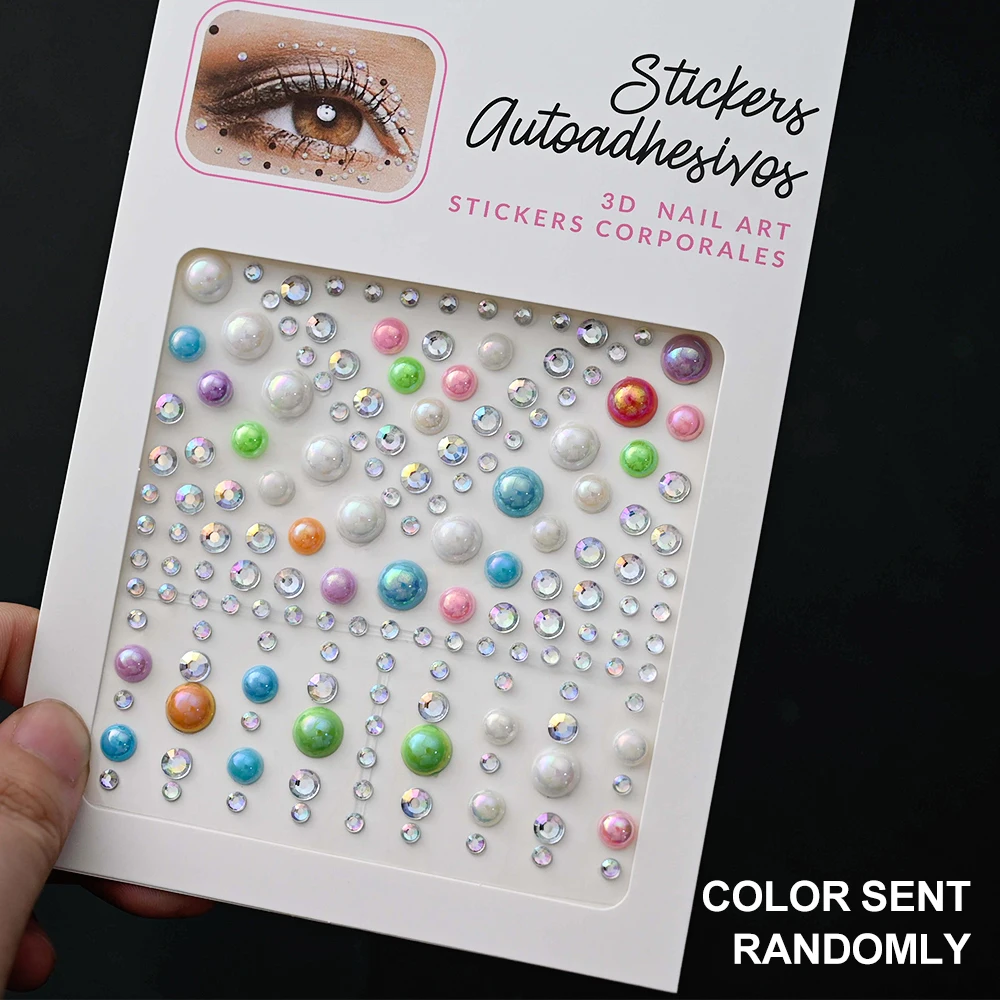 1 Blatt Stern & Mond Gesicht Edelsteine Juwelen Aufkleber Herz glänzende Strass Augen Make-up temporäre Tattoos Dekoration für Musik Festival – Detail 14