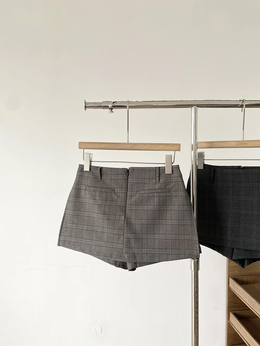 ارتفاع الخصر منقوشة تنورة المرأة عارضة تنوعا ألف خط تنورة العصرية تخفيف Sle ort تنورة ألياف البوليستر #2