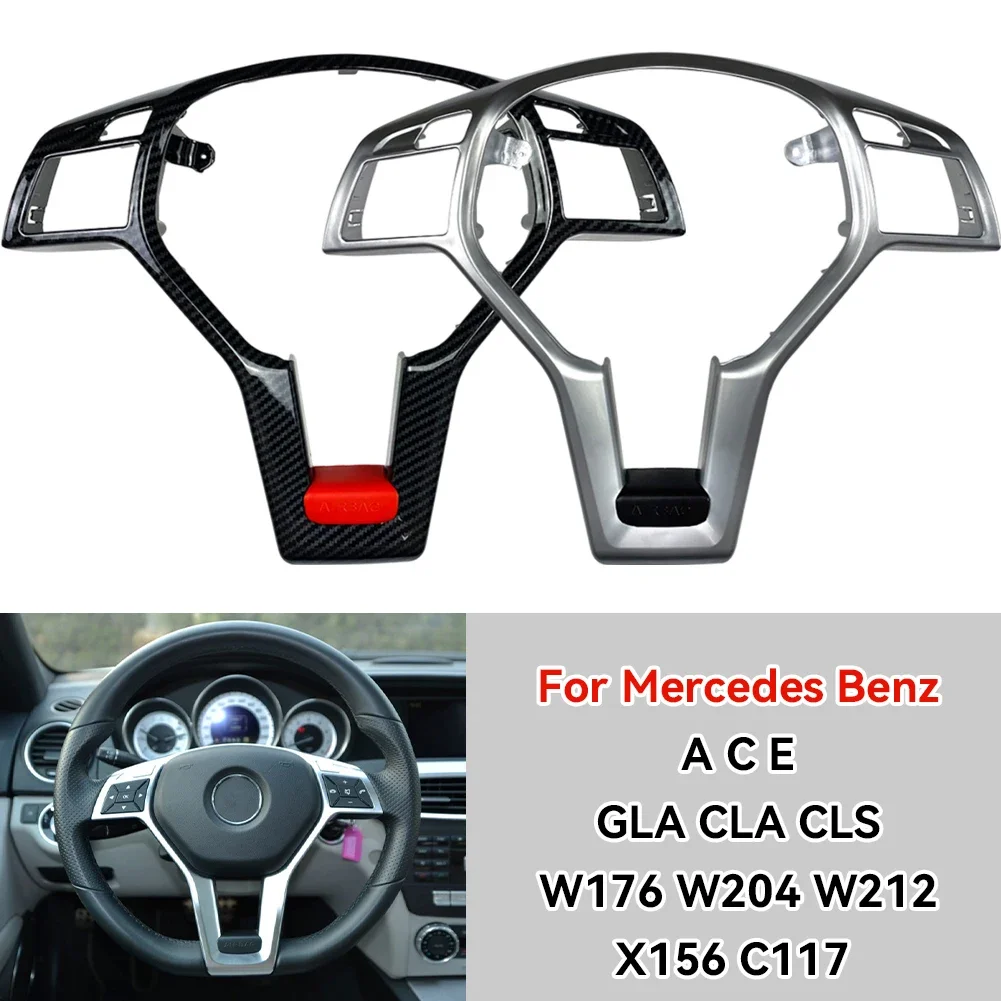 For AMG Style Car Steering Wheel Frame Trim For Mercedes Benz A C E GLA CLA CLS W176 W204 W212 X156 C117