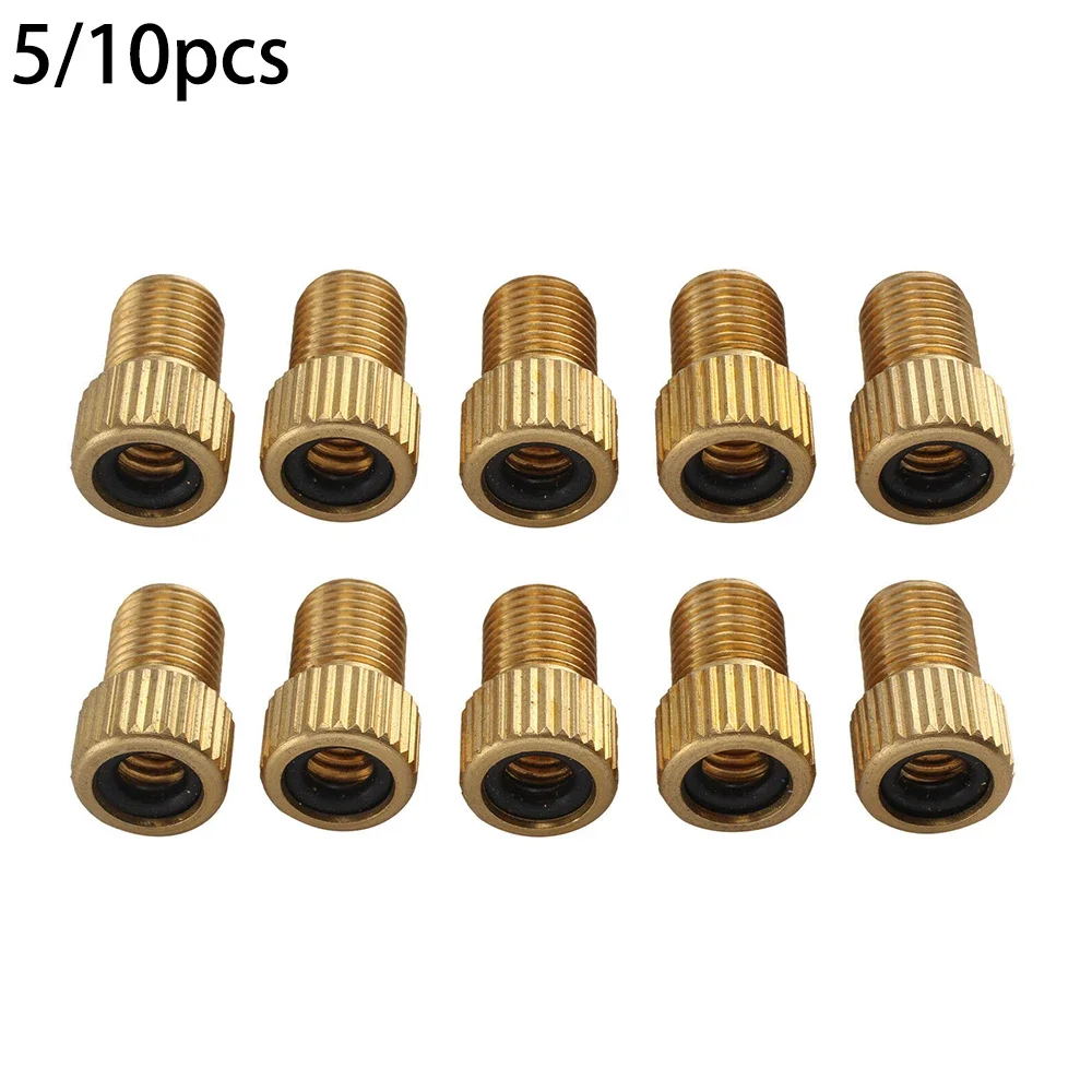 5/10pc Bicycles Copper Valve Adapter Dv Sv French To Dunlop Car Valve Car Pump Bike Cycling Accessories Convenient Installation