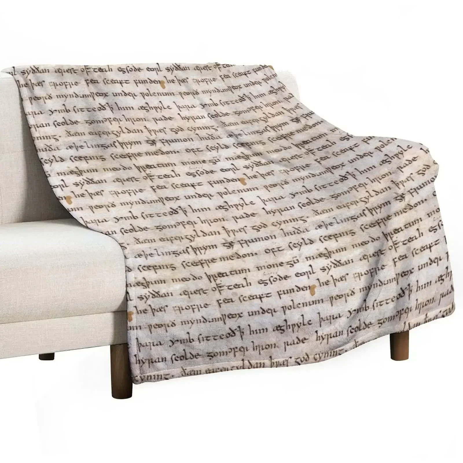 

Oldest Beowulf Epic Cotton MS Vitellius A.XV Throw Blanket Comforter Sofa Quilt Blankets