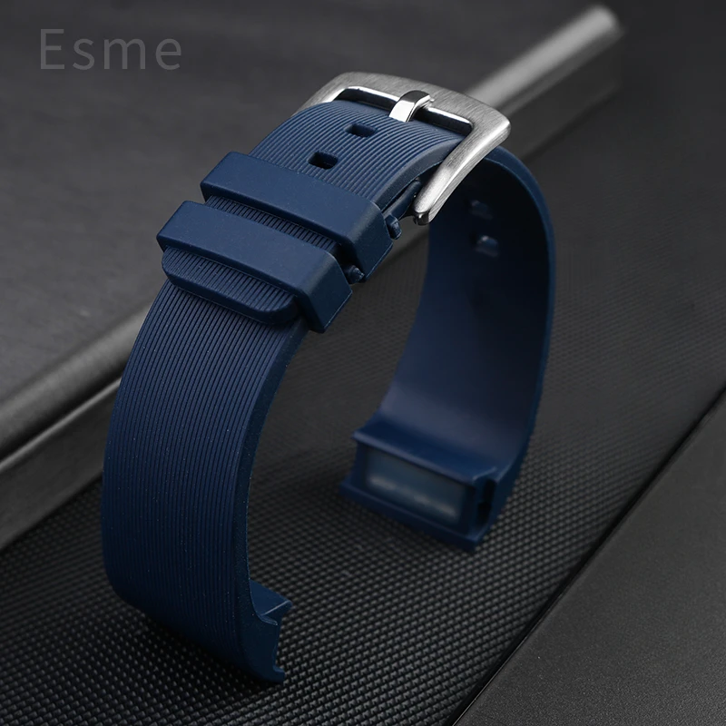 para-santos-sandoz-100-serie-20-23mm-interface-plana-solida-fivela-inoxidavel-pulseira-de-relogio-de-silicone-masculino-e-feminino