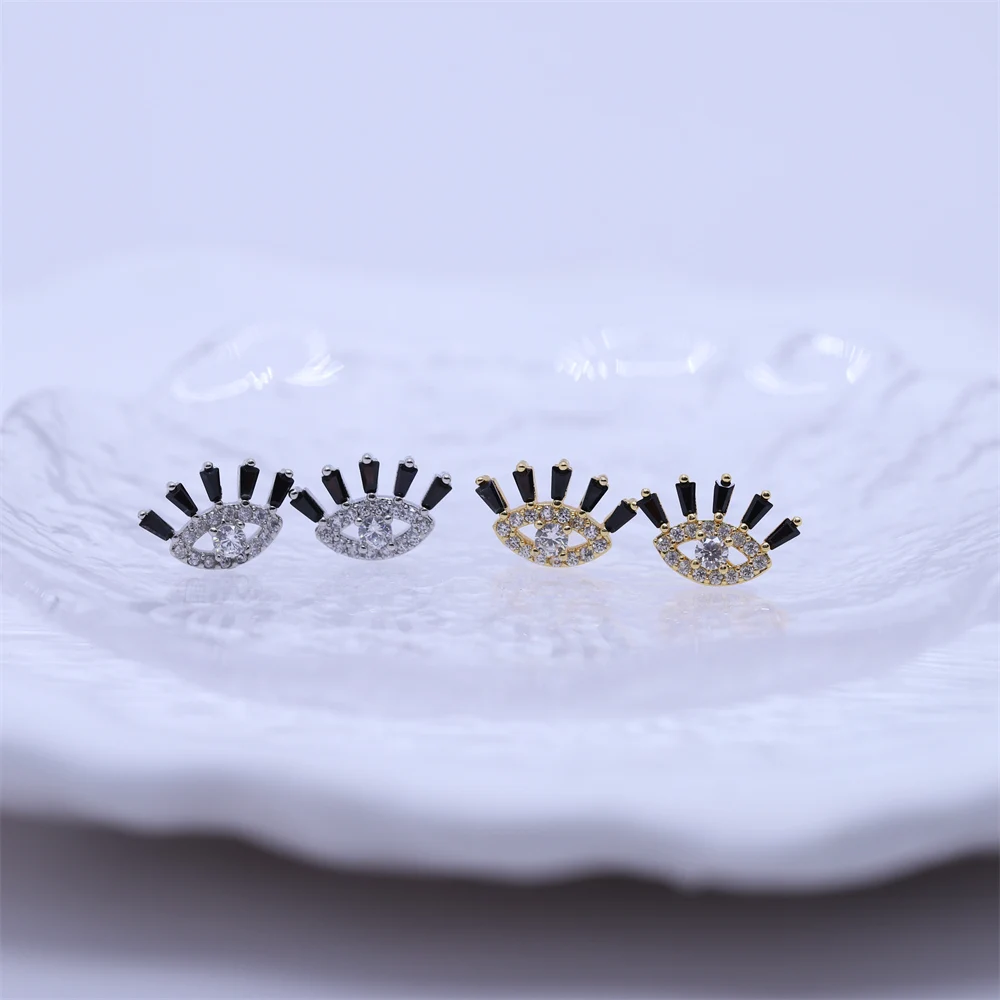 خمر عين الشر محظوظ صغير مكعب زركونيا الأزرق البوهيمي وأقراط للمرأة الإكسسوارات ثقب المجوهرات