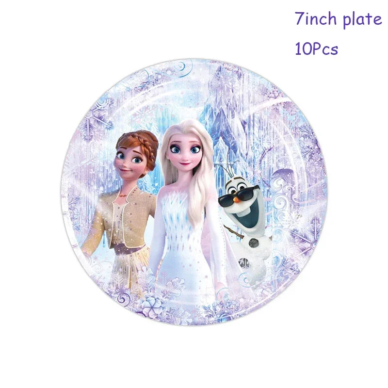 Frozen Elsa Anna Birthday Party Decoration Set di stoviglie usa e getta piatto tovagliolo palloncini Baby Shower Snow Queen Party Supplies