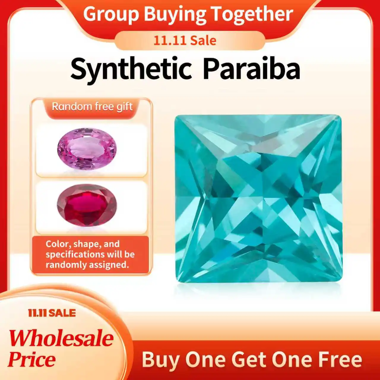 

YinZheng Lab Paraiba Square Princess Flame Melted Can Be Provide AGL Certifacate Cultivate Paraiba Tourmaline For Jewelry Making