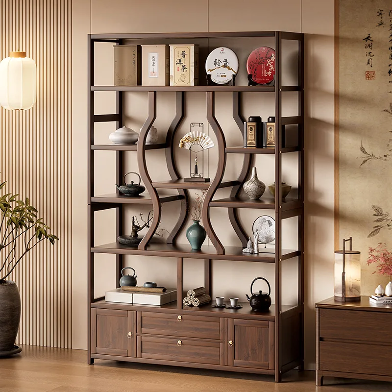 

Новая китайская стойка для богу из массива дерева, антикварный шкаф для хранения орнаментов Duobaoge, полка для витрины в чайной комнате, подстаканник для чайного сервиза