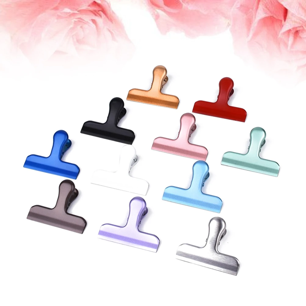 

6 pcs Stainless Steel Food Clips Sealing Clips For Snacks Bread Coffee Beans Home Kitchen Use 6.3X7.7Cm Random Color