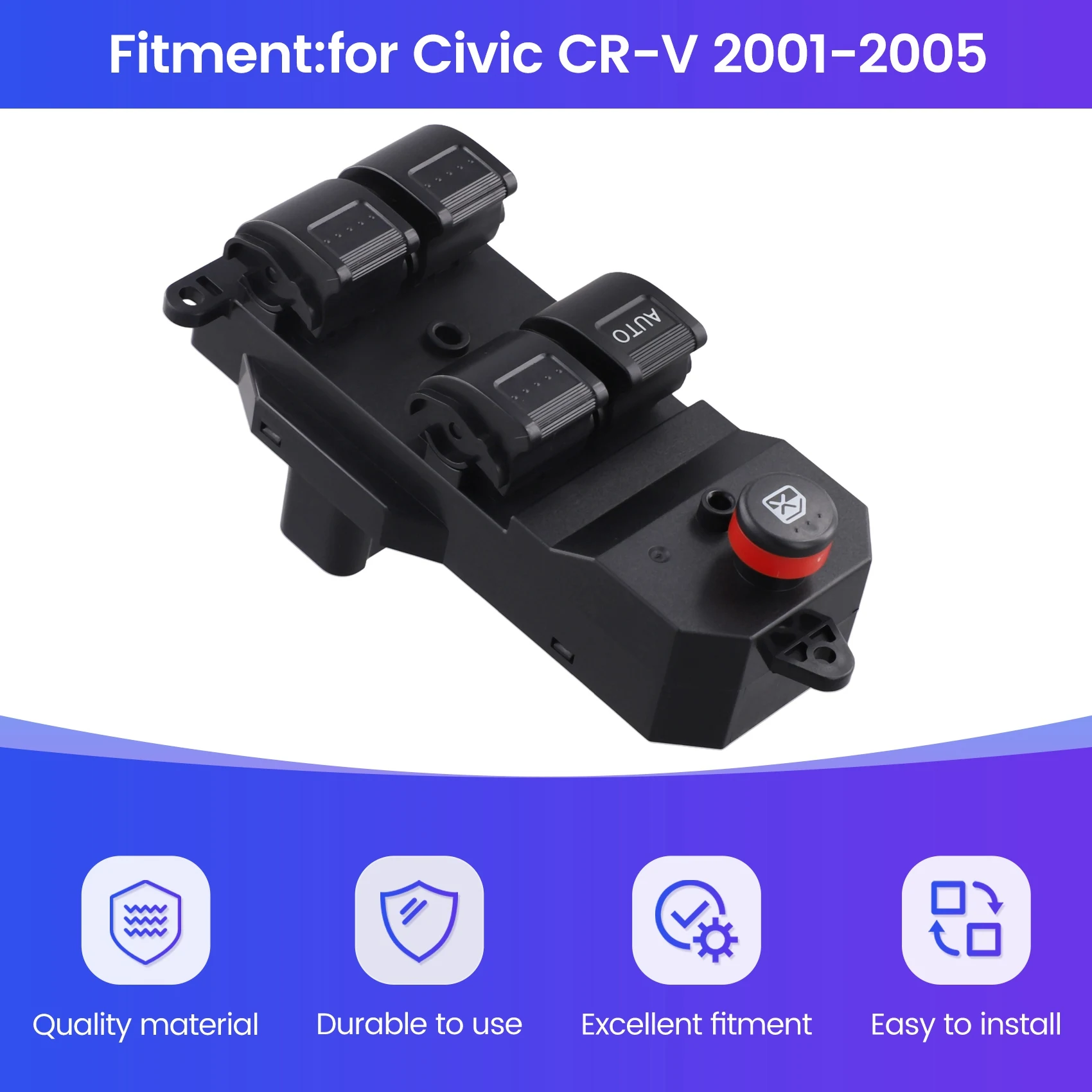 

Driver Side Electric Power Window Control Switch 35750-SAE-P03 35750SAEP03 For Honda Civic CR-V 2001-2005