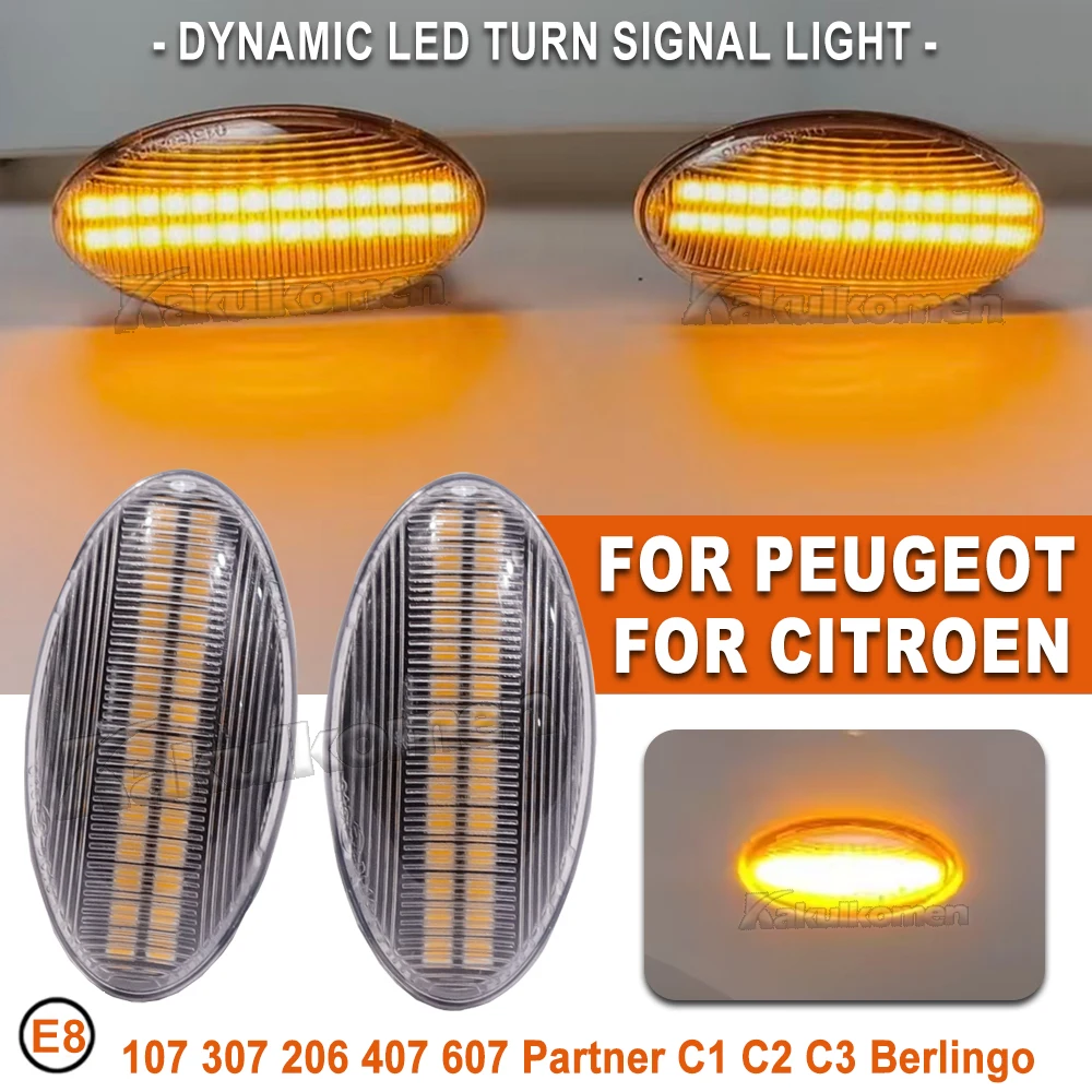الجانب ماركر ضوء لبيجو 107 108 301 4007 607 لسيتروين C-Crosser Elysee Berlingo إرسال كسارا C1 C2 الديناميكي بدوره مصباح #5
