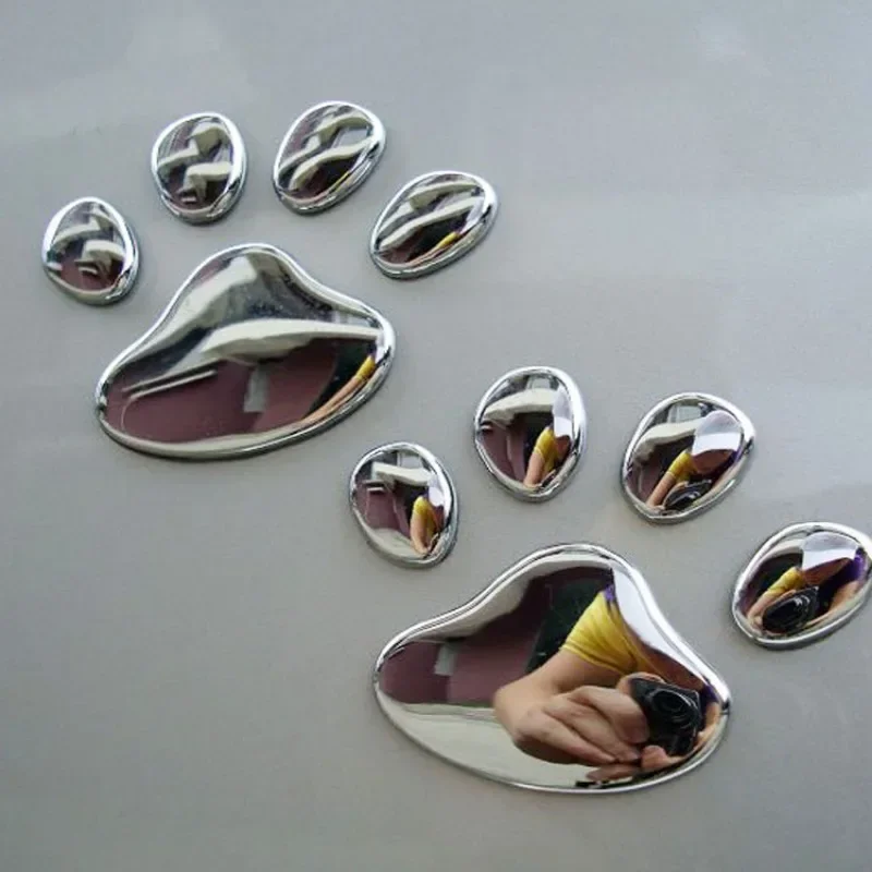 1 Sheet Car Stickers Creative Decals Paw 3D Animal Dog Cat Foot Prints Decal Car Motocycle Sticker Car Accessories