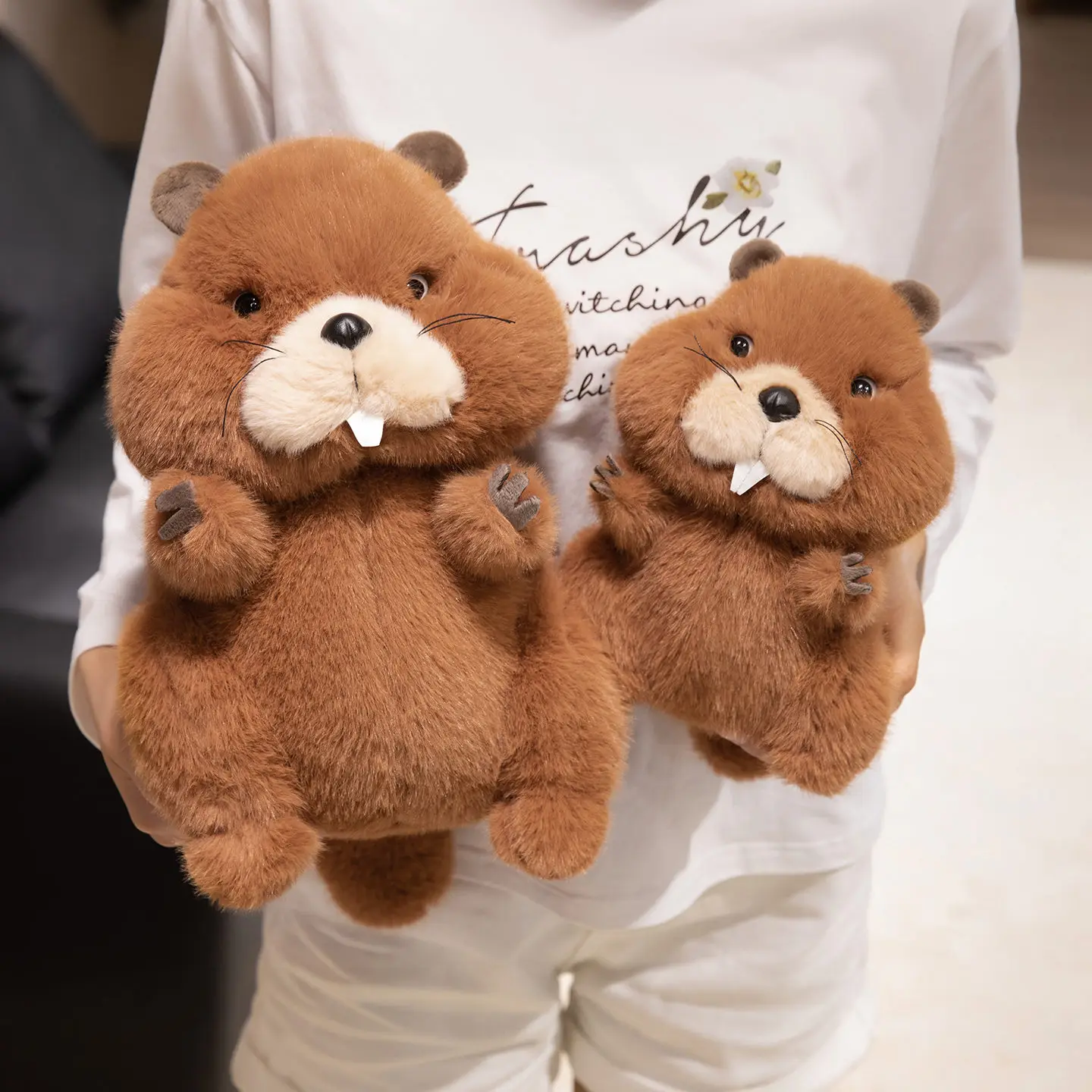 

Extra Soft Groundhog Plush Pillow Seat Cushion for Bed Sofa Office Floor Non-Slip Bottom Machine Washable Home Decor Gift