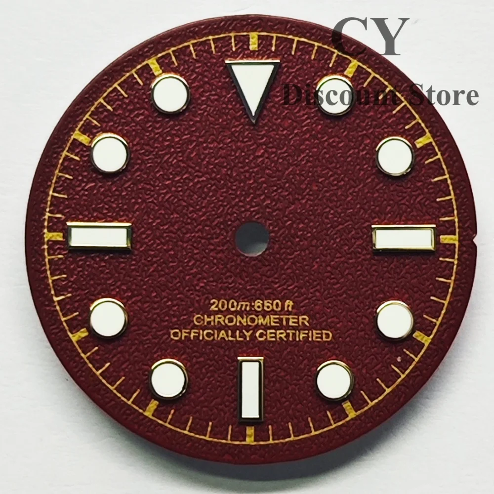 NH35 Watch Dial Matte Green Luminous Dark Red Blue Dial Suitable 600 for NH35 NH36 ETA2824 PT5000 ST2130 Miyota8215 Movement