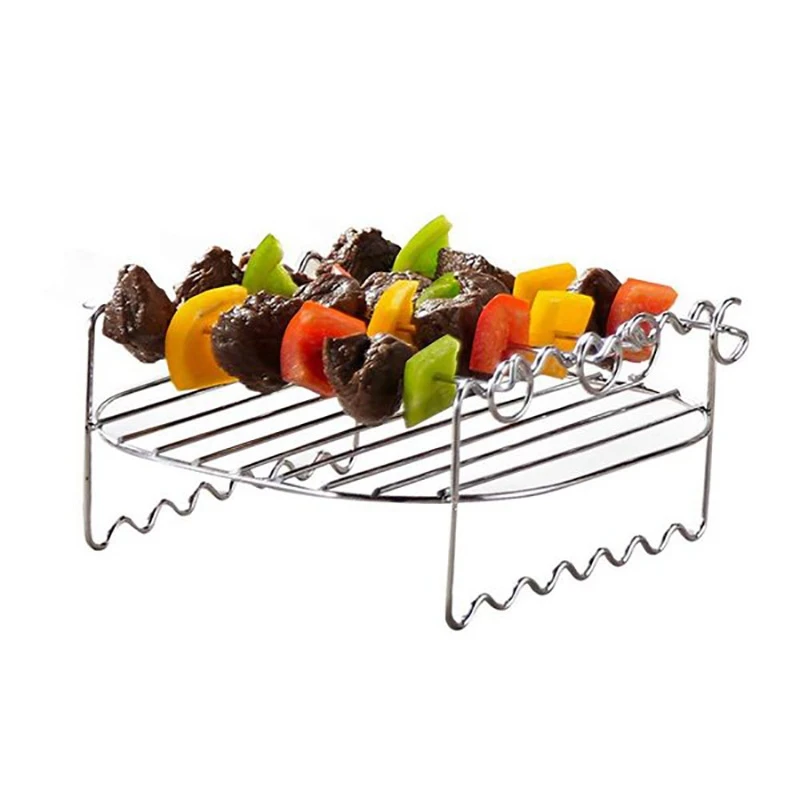 New Air Fryer Rack Fits For All 3.7QT 5.8QT Multi-Purpose Double Layer Rack With Skewers For  HD9220 HD9904,Gowise