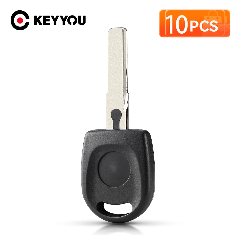 Keyyou 10x transponder chave escudo nova lâmina sem cortes hu66 lâmina chave do carro caso em branco para vw volkswagen skoda assento chave caso