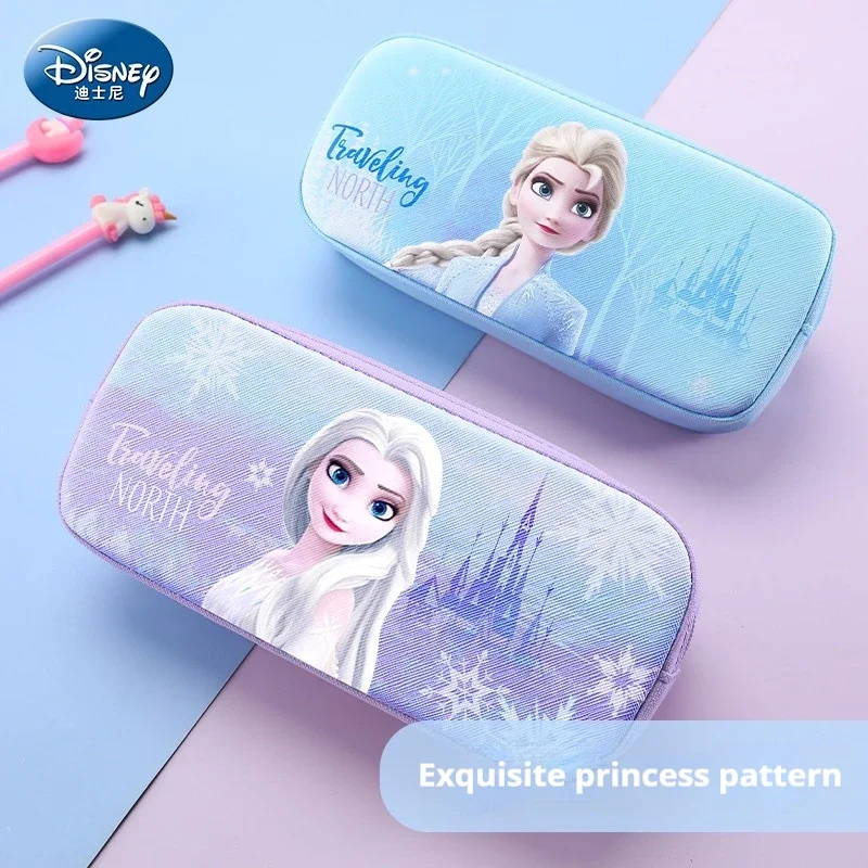 Disney Elementary School Girls\' Pen Case Large Capacity Elsa Princess Double Layer Cartoon Anime Cute Stationery Box Gift