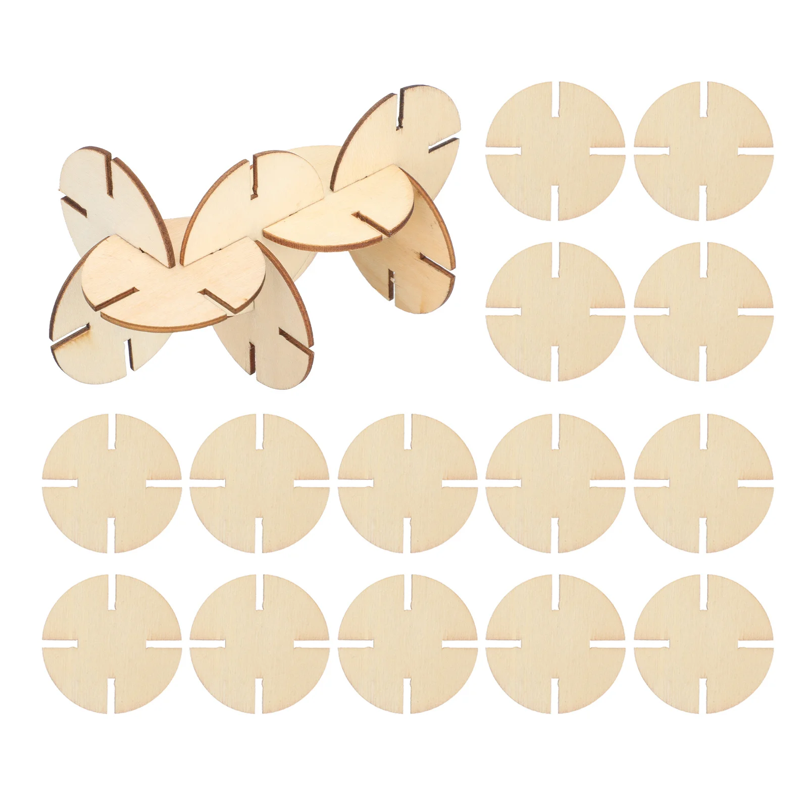 DOITOOL 50 Stück unlackierte Holzpuzzleteile zum Basteln, für Kinder, Jungen und Mädchen, Lernspiel, Aktivität