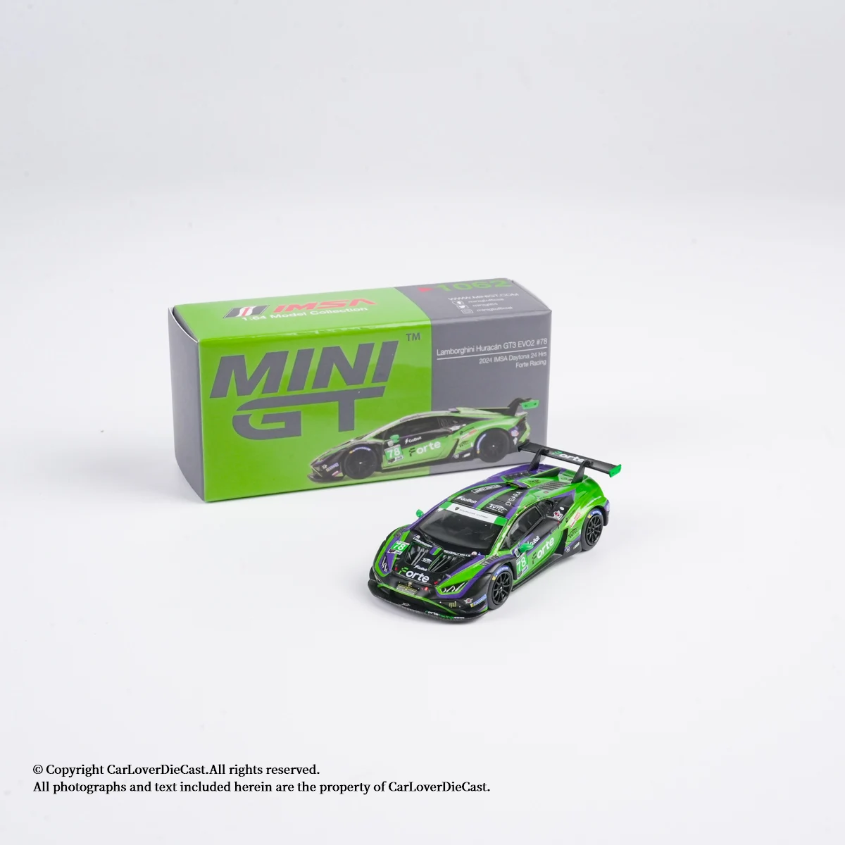

MINIGT 1/64 1056 GT3 EVO2 #78 Forte Racing 2024 Alloy Diecast Car Model Boys Toy Gift Decorations