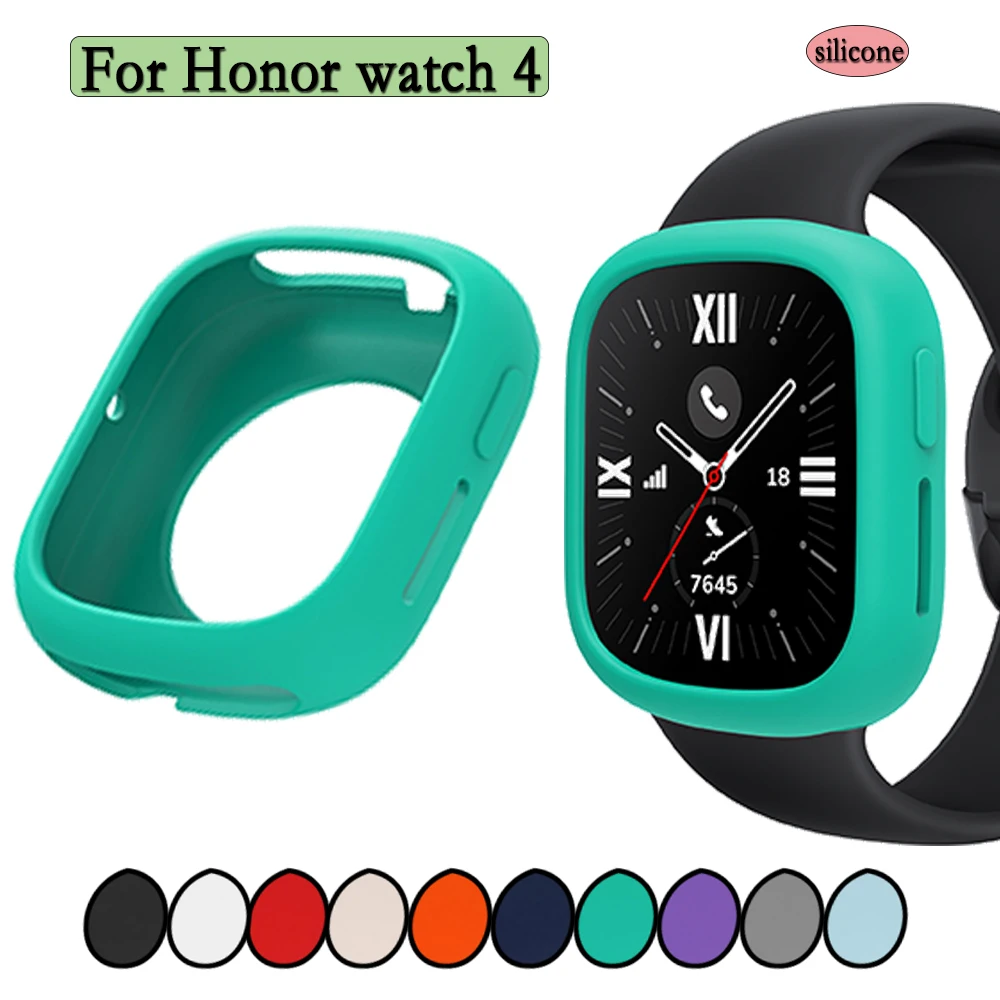 Voor Honor Horloge 4 Horloge Shell Zachte Siliconen Clear Screen Protector Case Superlicht Kleurrijke Holle Hoes