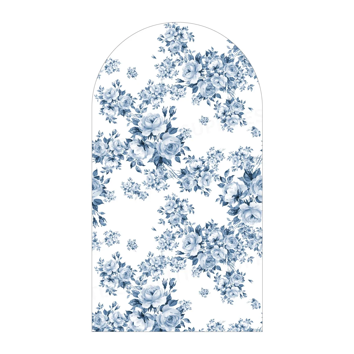 Blue Florals Arch Backdrop Cover Wedding Party Bloom Flower Bridal Shower Chinoiserie Fiesta Decor custom Photography Background