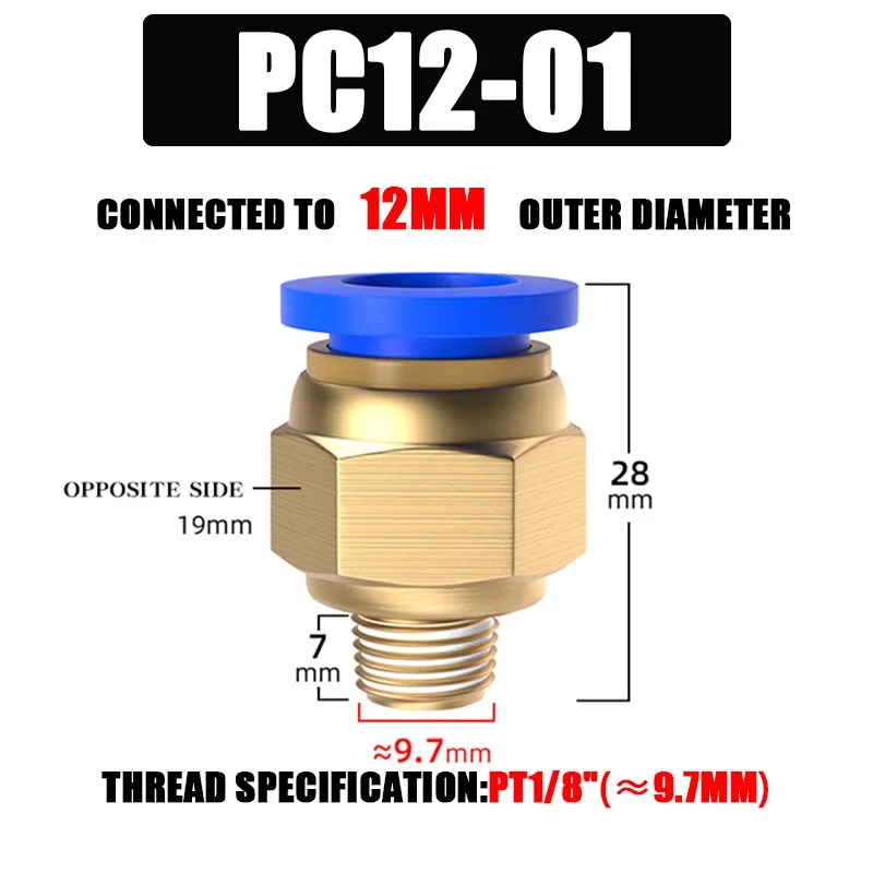 10/50PCS Pneumatische Fitting Luft Anschluss PC 4mm 6mm 8mm 10mm 12mm Gewinde 1/8 "1/4" 3/8 "1/2" Schlauch Armaturen Rohr Schnell Anschlüsse