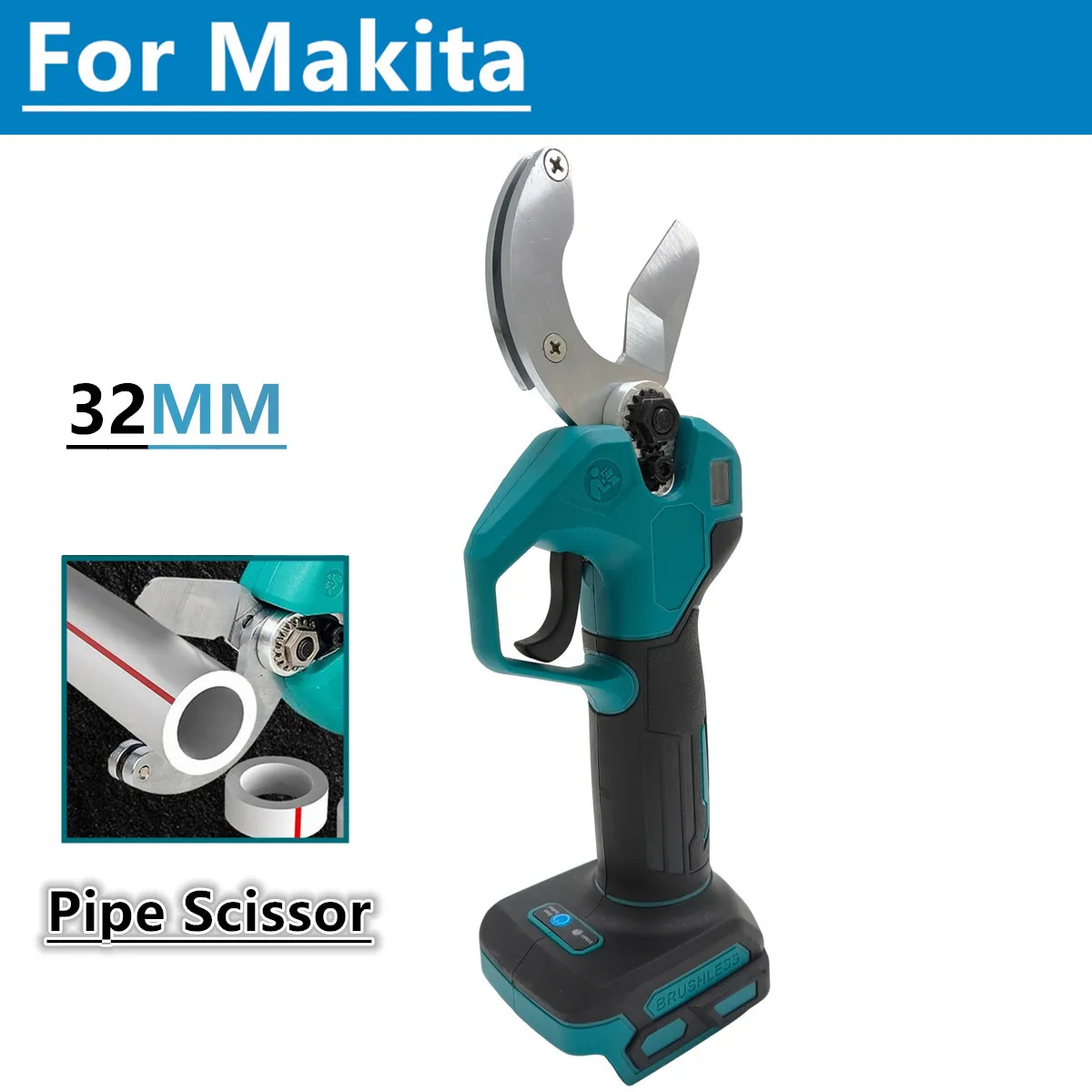 Brushless Electric Pipe Scissor PPR PVC Cutting Plumbing Shear Water Pipes Scissors 32MM Power Tools For Makita 18V Battery