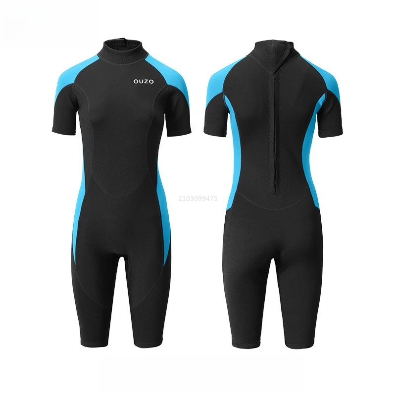 

Men Wetsuit 1.5mm Neopreno Wet Suits Women Short Sleeves Back Zip High Elasticity Surf Suits Scuba Diving Canoeing Rash Guards