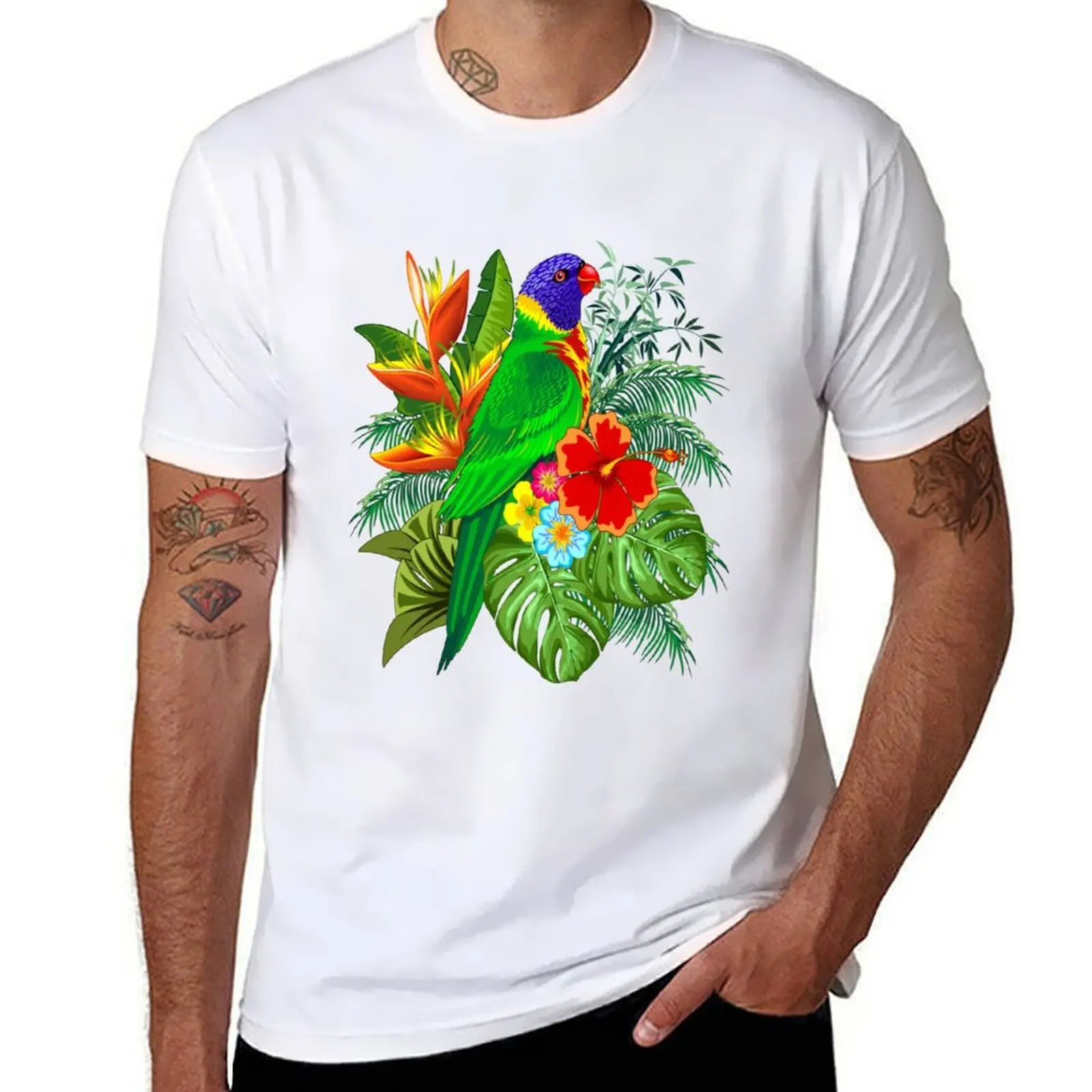 

rainbow lorikeet exotic colorful parrots birds T-Shirt g man t shirts for men t shirt man designer t shirt man luxury T-shirt