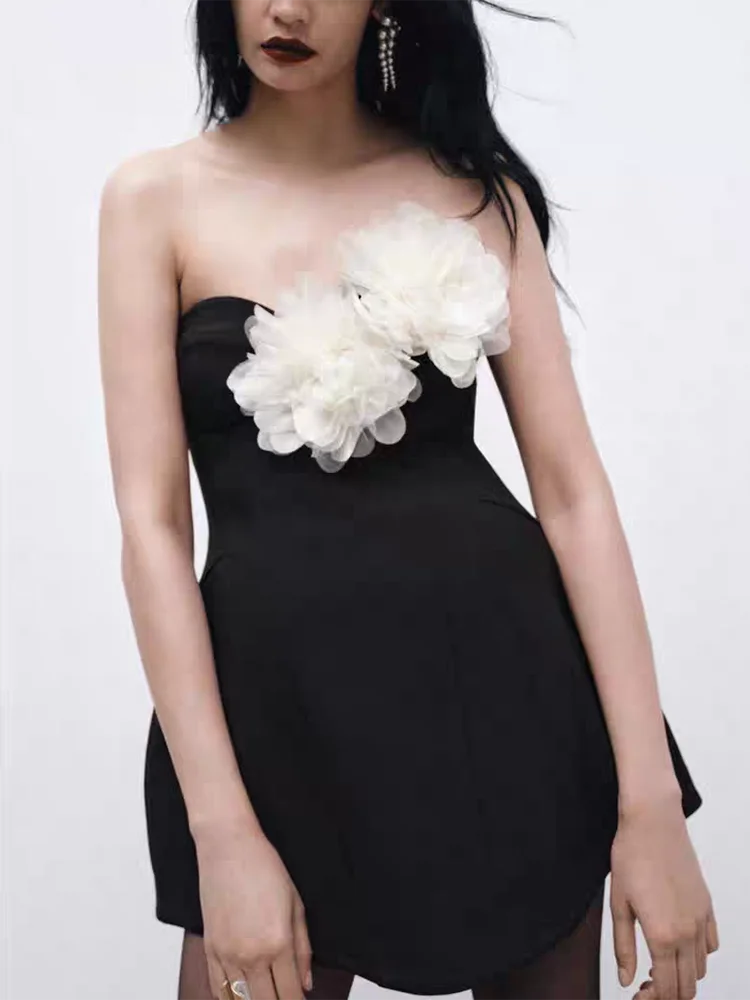 Winter 2025 Nieuwe Dames Faionable Bal Kleur Blo Flower Tube Top Dr Avondjurk zonder Sves Ele