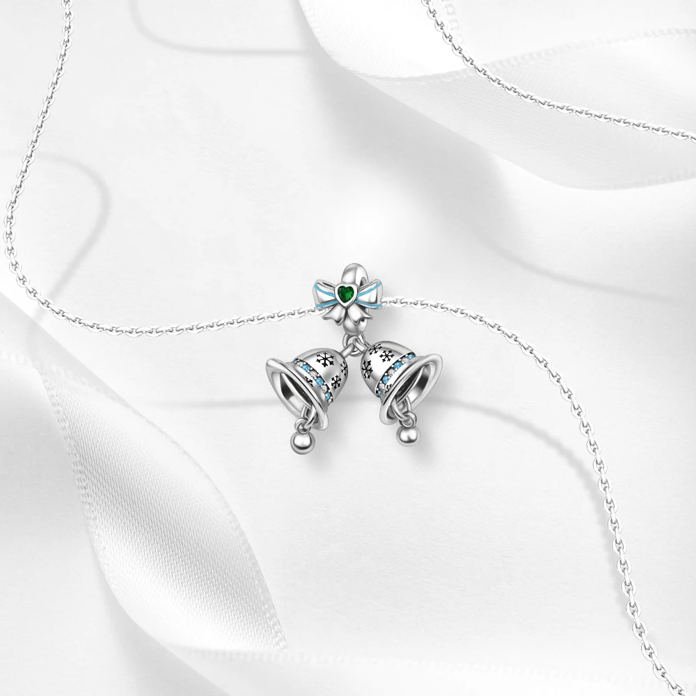 Ahthen 925 فضة رائجة البيع الخرز اثنين أجراس استرخى سحر صالح ثعبان سلسلة أساور القلائد للنساء صنع المجوهرات