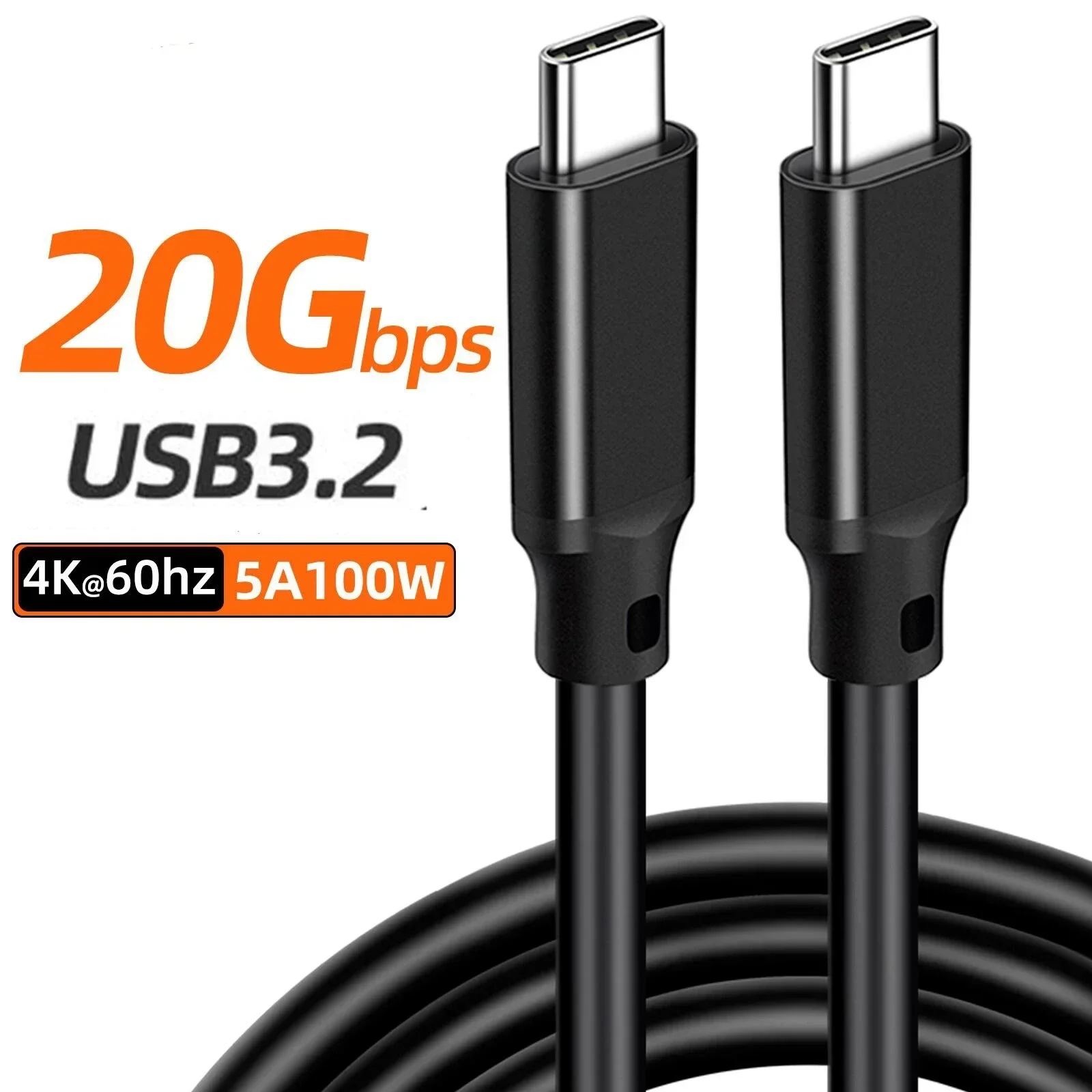 USB 3.2 Gen2X2 Data Cable Thunderbolt3 4K Video 20Gbps Cable For Macbook Pro 5A PD100W QC4.0 Fast Charging USB Type C Cable Cord