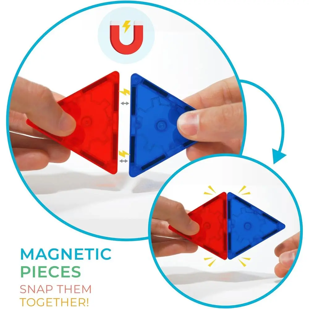 Mega set da costruzione magnetico da 220 pezzi: creazioni 3D infinite, castelli, veicoli e razzi per bambini dai 3 anni in su