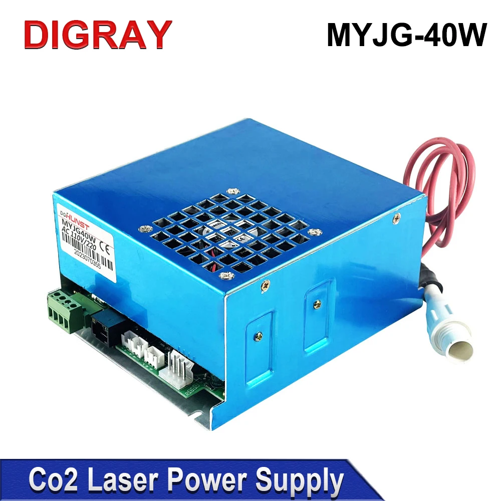 

DIGRAY MYJG- 40WC CO2 Laser Power Supply 110V/220V For 30W 40W K40 Engraving Cutting Machine Suitable Length 50X700mm Laser Tube