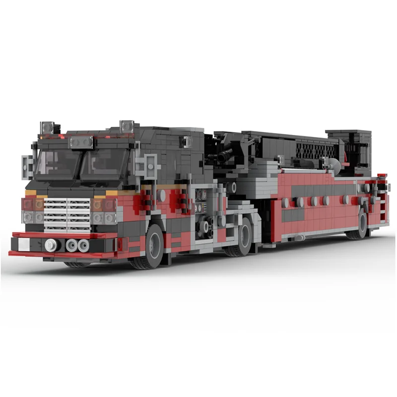 مكافحة الحرائق Moc قوالب بناء سرعة الحارث سلم نموذج التكنولوجيا وحدات كتل هدايا عيد الميلاد اللعب لتقوم بها بنفسك الجمعية #6