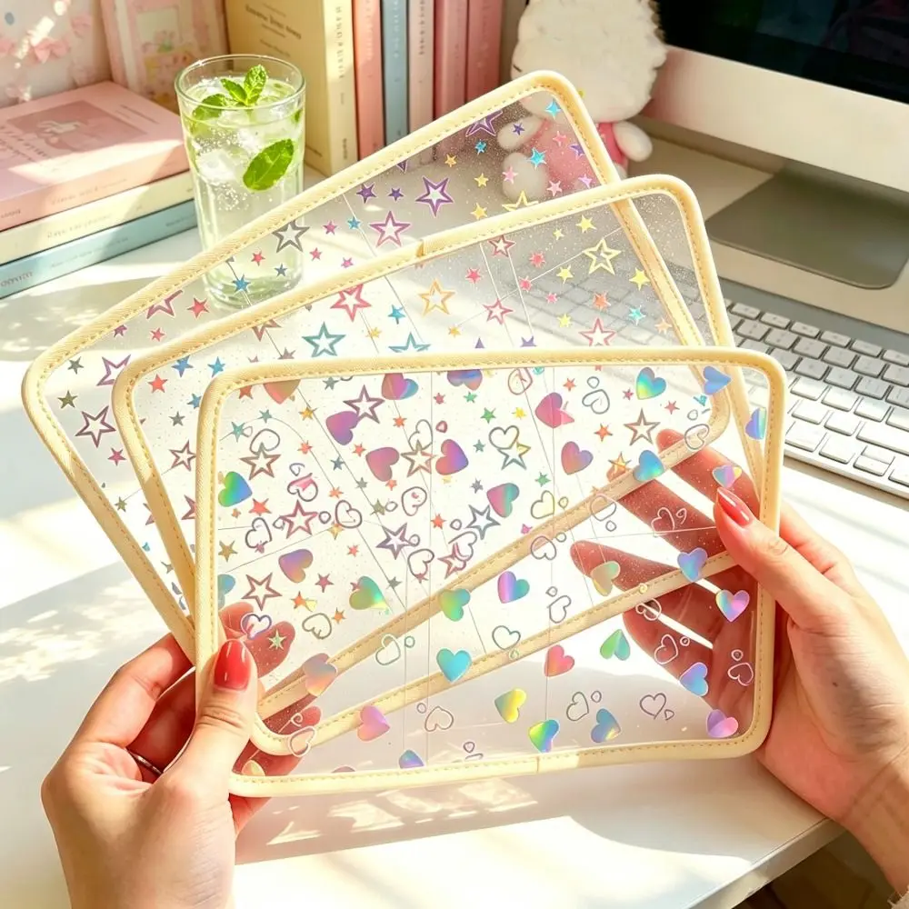Card Holder Passport Bag Sparkling Star Heart Passport Holder Airplane Check-in Ticket Holder Card Storage Bag