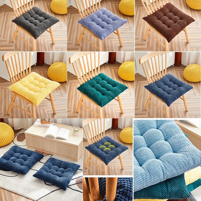 Square Cushion Soft Warm Home Dining Chair Office Student Chair Cushions Home Decoration Lumbar Pad Floor Mat 40/45cm