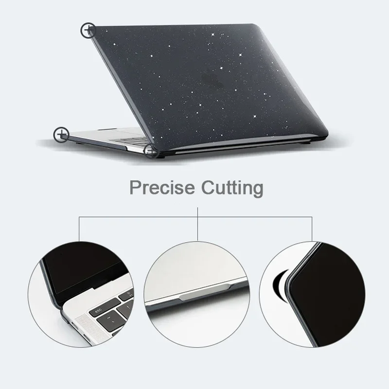 Glitter Starry Sky Sleeve Case for Apple Macbook Pro Air Clear Transparent Laptop Bag 16.2 14.2 13.3 13.6 inch Plastic Cover