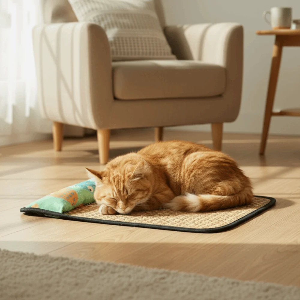 Rattan Cooling Pet Mat with Pillow 3