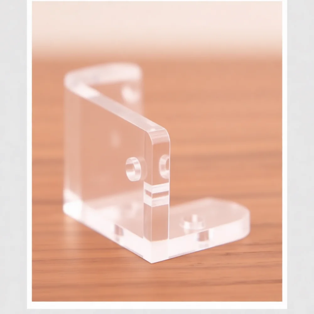 Acrylic Box Transparent Corner Fastener L Shaped Plastic Bracket Hardware For Plexiglass Organizer Construction