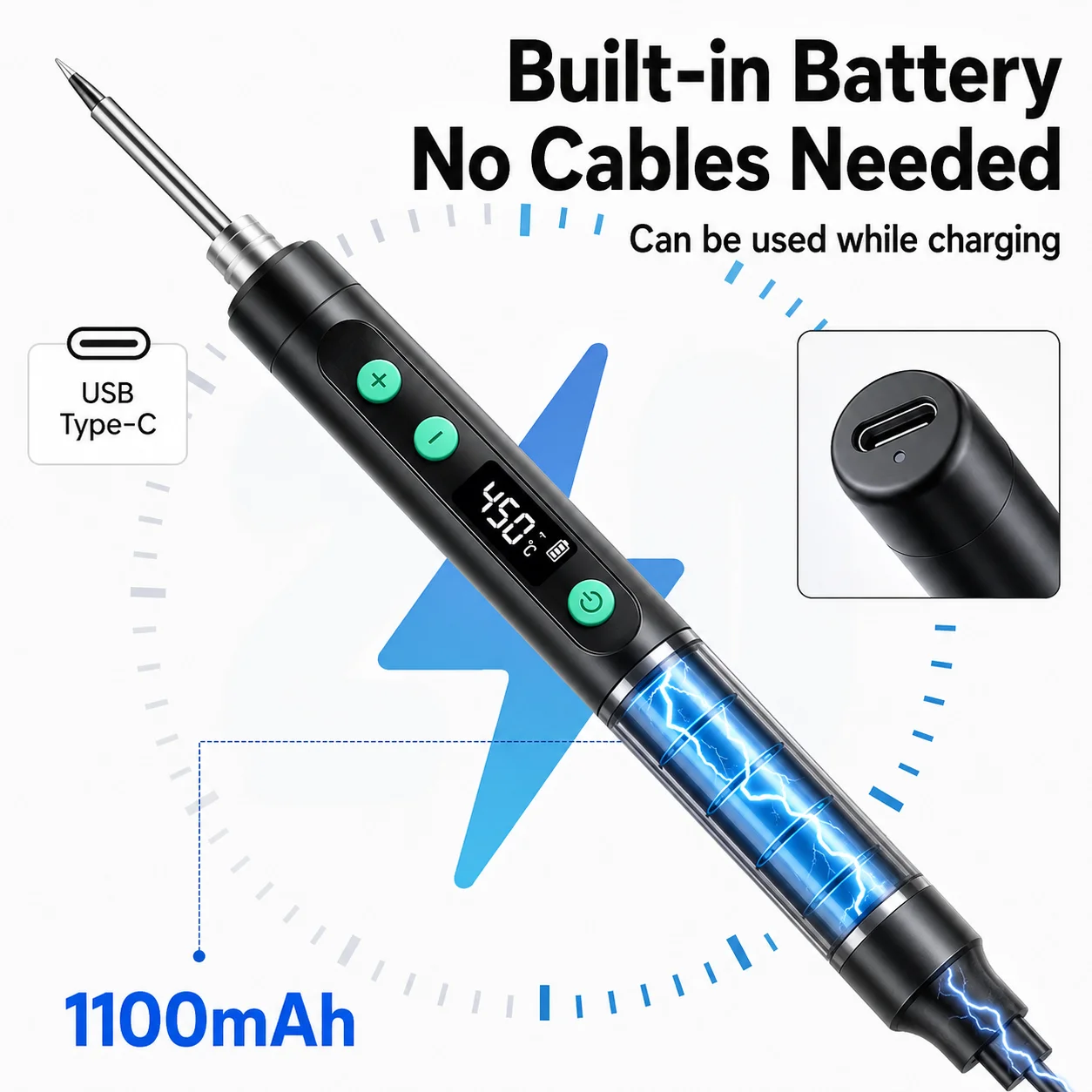 Portable USB Rechargeable Wire - Electronics Repair Kit With Soldering Iron recension och pris