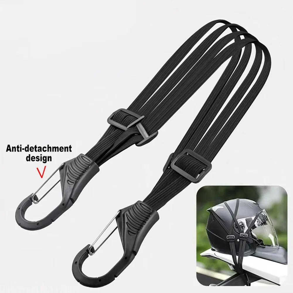Motorcycle Luggage Strap Universal Elastic Suitcase with Safety Hook-Versatile Helmet Mesh Gear Transport Durable Sleek