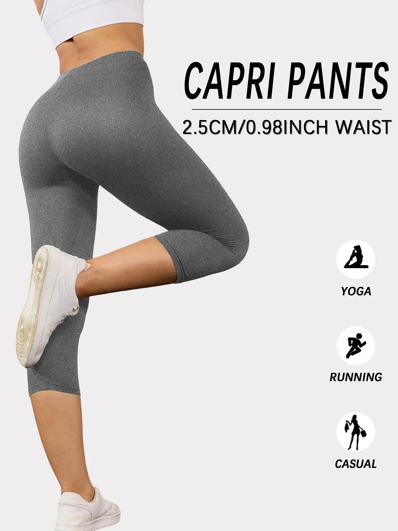 5 sztuk damskich super miękkich legginsów capri, wysoce elastycznych, oddychających, sportowych, nie prześwitujących, do ćwiczeń, biegania, jogi, modelujących sylwetkę, do siłowni i fitnessu.