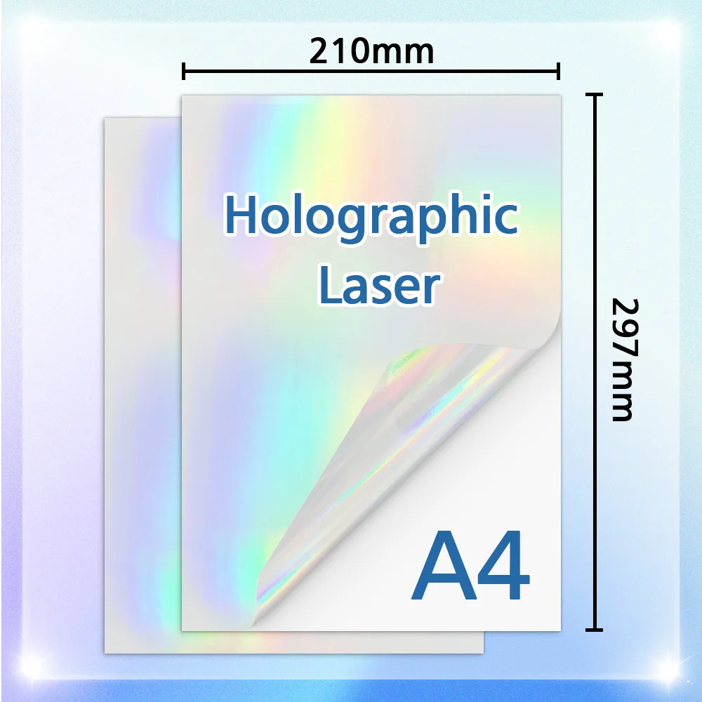 Imagem -02 - Auto-adesivo Holográfico Frio Laminação Filme a4 Estrelas de Vidro Quebrado Papel Pacote Faça Você Mesmo Cartão Foto 10 Folhas